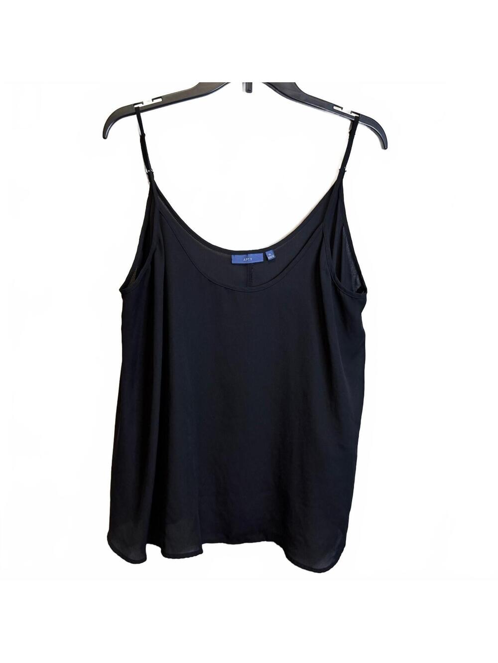 Apt. 9 XL Black Sleeveless Adjustable Straps Flowy Layering Blouse